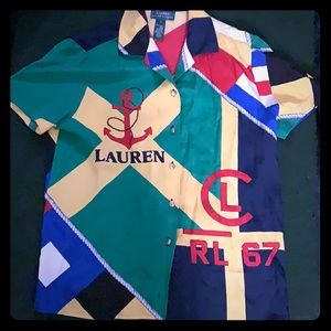 Original 1980 Ralph Lauren. Short sleeve. Silk.